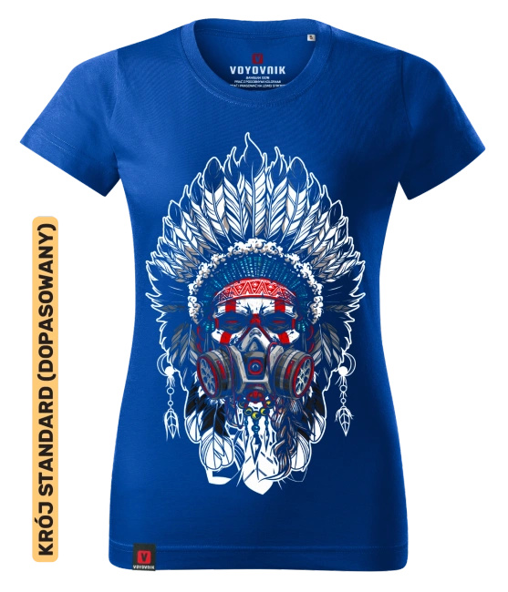 Koszulka damska standard VOYOVNIK "Indian Chief" - niebieska