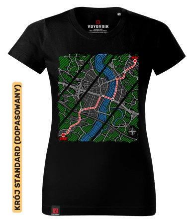 Koszulka damska standard VOYOVNIK "Urban Wayfinder" - czarna