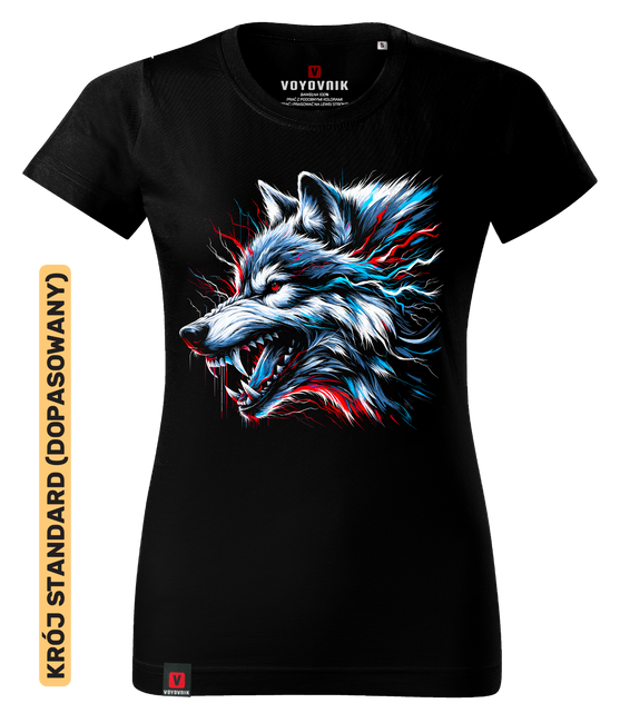 Koszulka damska standard VOYOVNIK "Lone Wolf" - czarna