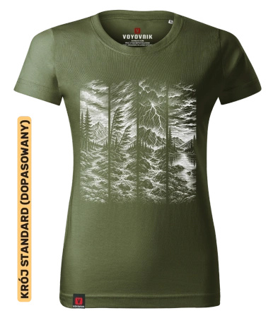 Koszulka damska standard VOYOVNIK "Storm Front (mono)" - khaki