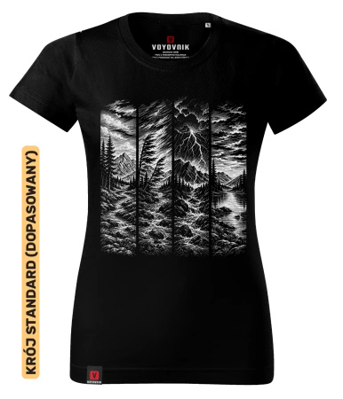 Koszulka damska standard VOYOVNIK "Storm Front (mono)" - czarna