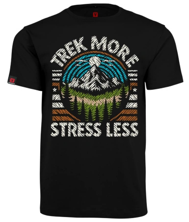 Koszulka męska VOYOVNIK "Trek More, Stress Less (V2)" - czarna