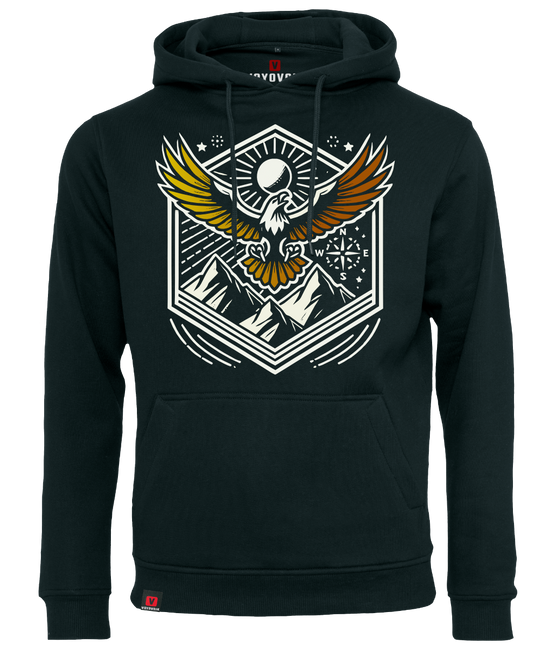 Bluza męska z kapturem VOYOVNIK "Summit Wings" - czarna
