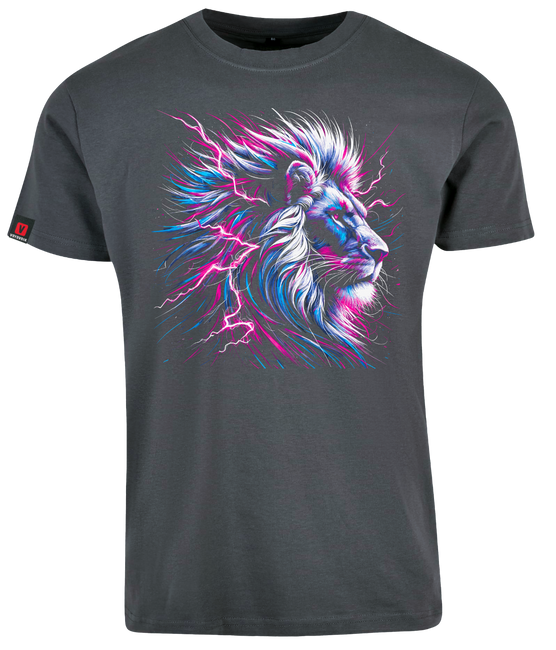 Koszulka męska VOYOVNIK "Neon Lion" - szara