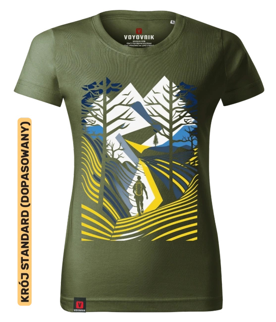 Koszulka damska standard VOYOVNIK "Outdoor Adventure" - khaki