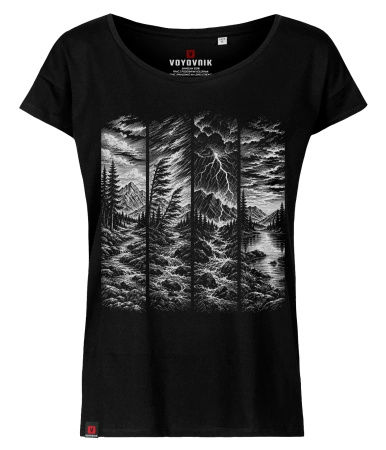 Koszulka damska oversize VOYOVNIK "Storm Front (mono)" - czarna