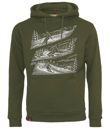 Bluza męska z kapturem VOYOVNIK "Winter Journey (mono)" - olive