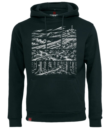 Bluza męska z kapturem VOYOVNIK "Beyond The Ridge (mono)" - czarna